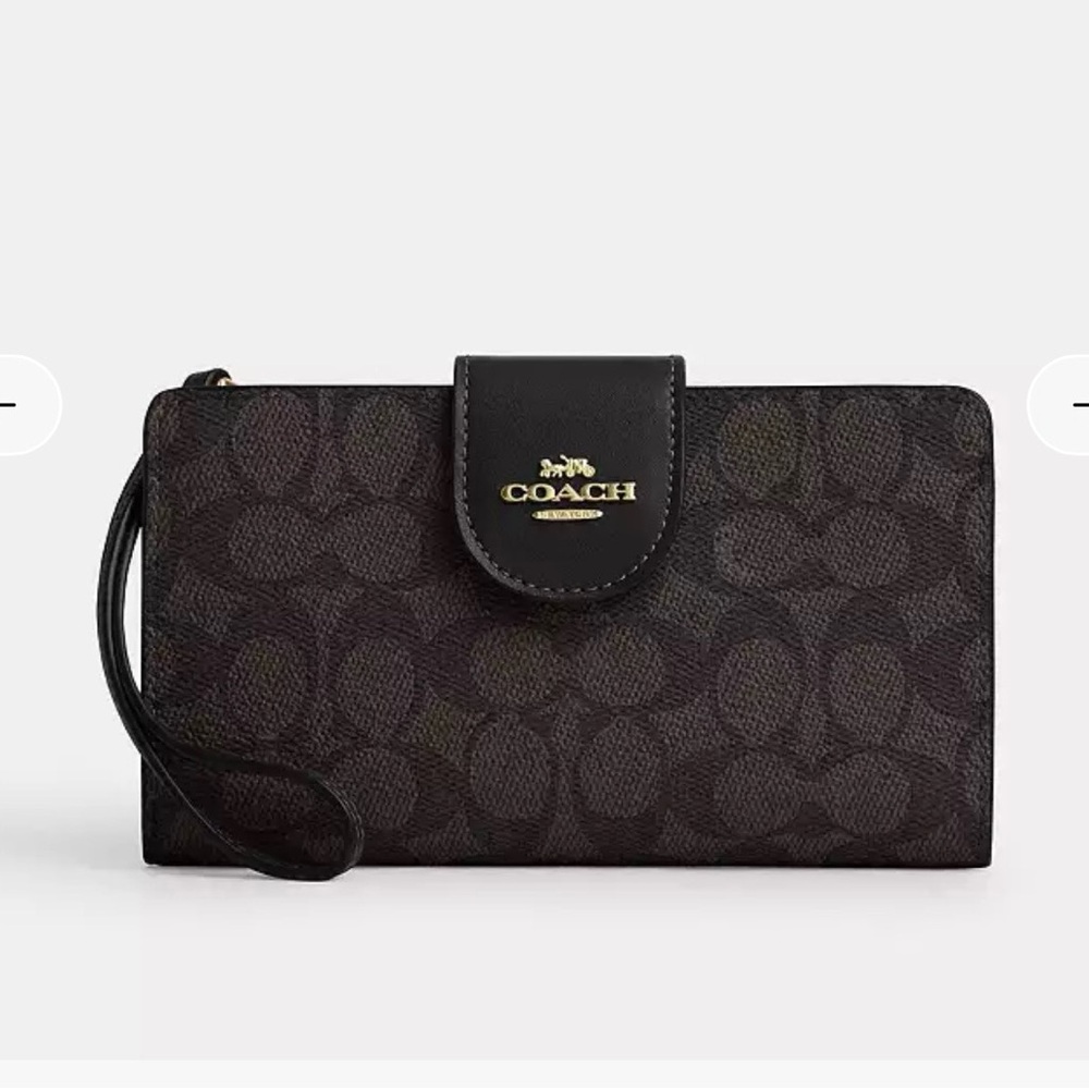 Coach Signature Black Wristlet/Phone Wallet